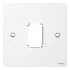 GUG01GPW Ultimate grid flat cover plate white metal 1 gang (c/w mounting frame)