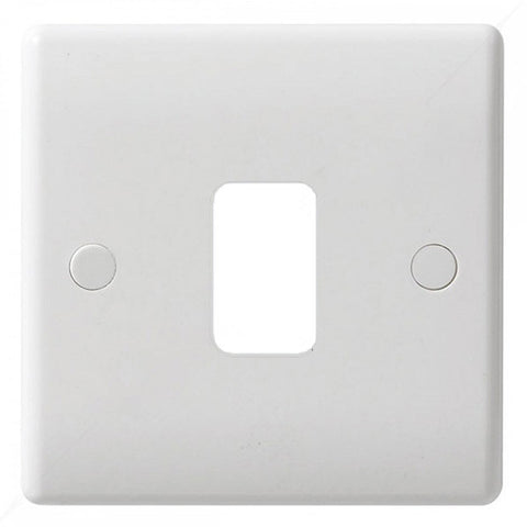 GUG01G Ultimate grid white moulded 1 gang flush plate (c/w mounting frame)