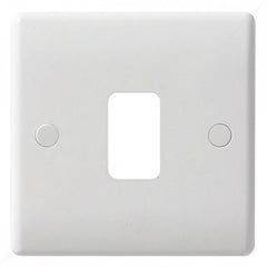 GUG01G Ultimate grid white moulded 1 gang flush plate (c/w mounting frame)