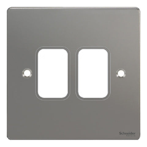 GUG02GBN Ultimate grid flat cover plate black nickel 2 gang (c/w mounting frame)
