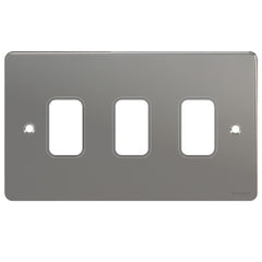 GUG03GBN Ultimate grid flat cover plate black nickel 3 gang (c/w mounting frame)