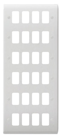 GUG24G Ultimate grid white moulded 24 gang flush plate (c/w mounting frame)