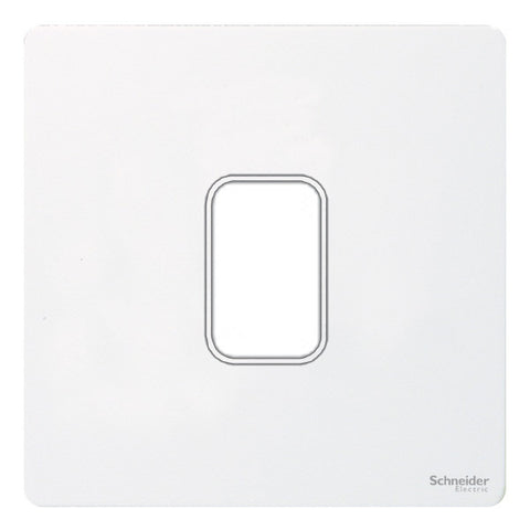 GUGS01GPW Ultimate grid screwless cover plate white metal 1 gang (c/w mounting frame)