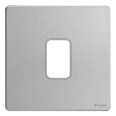 GUGS01GSS Ultimate grid screwless cover plate stainless steel 1 gang (c/w mounting frame)