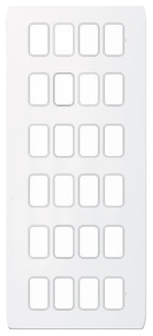 GUGS24GPW Ultimate grid screwless cover plate white metal 24 gang (c/w mounting frame)
