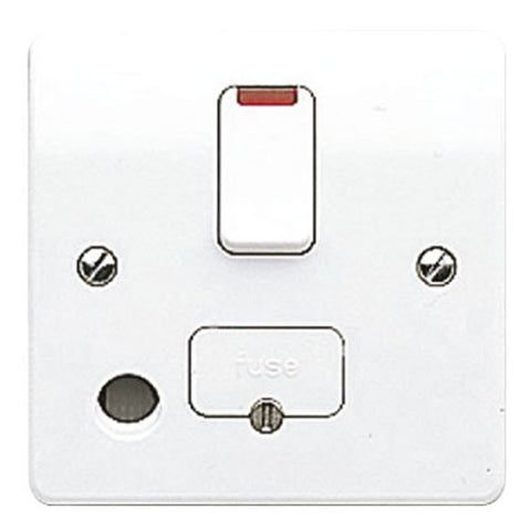 MK Electric K1070WHI Logic Plus 13A DP Switched Fused Connection Unit with Front Flex Outlet &Neon