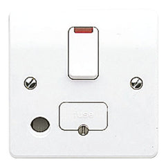 MK Electric K1070WHI Logic Plus 13A DP Switched Fused Connection Unit with Front Flex Outlet &Neon