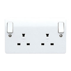 MK Electric K1246WHI Logic Plus 13A 2 Gang DP Non-Standard Switched Socket Outlet