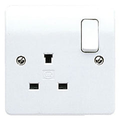 MK Electric K1257WHI Logic Plus 13A 1 Gang DP Non-Standard Switched Socket Outlet