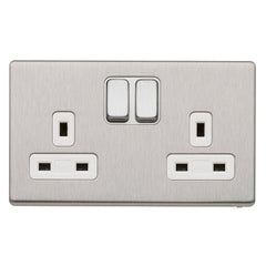 MK K24347BSSW - 13A 2G Dp Dual Earth Switched Socket