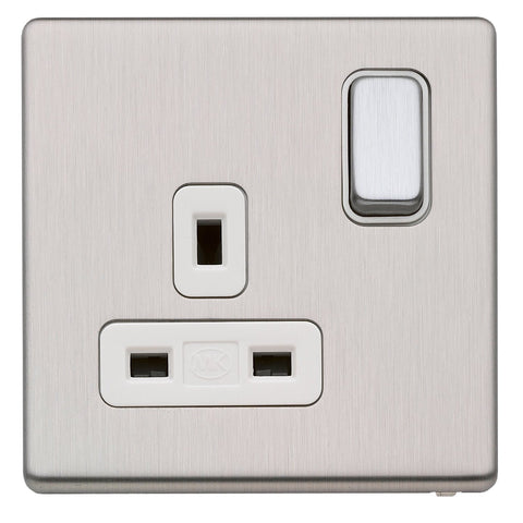 MK K24357BSSW - 13A 1G Dp Dual Earth Switched Socket
