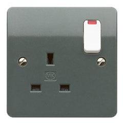 MK Electric K2657GRA Logic Plus 13A 1 Gang DP Switched Socket Outlet & Neon
