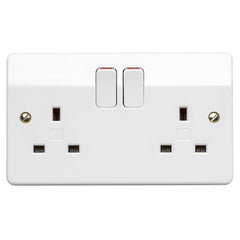 MK Electric K2747WHI Logic Plus 13A 2 Gang DP Switched Socket Outlet