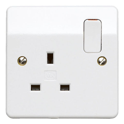 MK Electric K2757WHI Logic Plus 13A 1 Gang DP Switched Socket Outlet