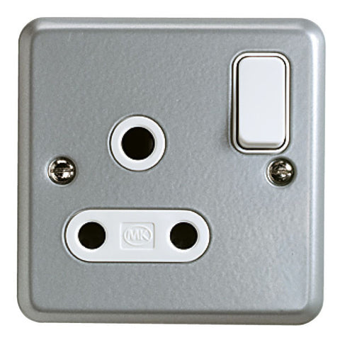 K2873ALM - 15A 1 Gang Round Pin Switch Socket Outlet - Metallic