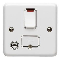 K3072WHI - 13A Switched Fused Connection Unit with Neon + Flex Out - White