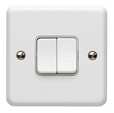 K3092WHI - 10A 2 Gang 2 Way Plateswitch  - White
