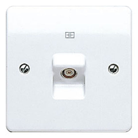 MK Electric K3521WHI Logic Plus 1 Gang Single Isolated TV / FM Co-Axial Socket