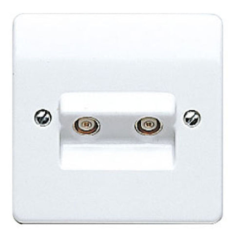 MK Electric K3523WHI Logic Plus 1 Gang Twin Non-Isolated TV/FM Co-Axial Socket