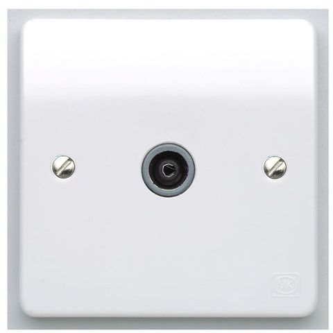 MK Electric K3551WHI Logic Plus 1 Gang Digital Single Non Isolated Screened IEC Female TV Socket
