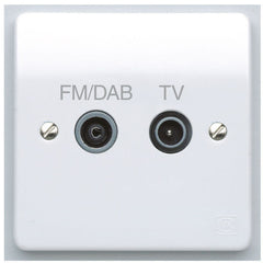 MK Electric K3552DABWHI Logic Plus 1 Gang Digital Twin Non Isolated Screened TV / FM DAB Diplexer Socket