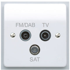 MK Electric K3553DABWHI Logic Plus 1 Gang Digital Triple Non Isolated TV / FM / DAB / SAT Triplexer Socket