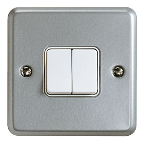 K3592ALM - 10A 2 Gang Single Pole 2 Way Switch - Metallic