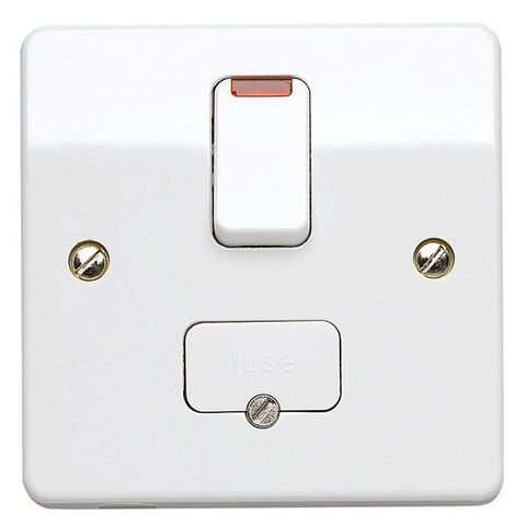 MK Electric K370WHI Logic Plus 13A DP Switched Fused Connection Unit With Neon Flex Outlet In Base