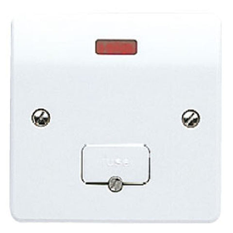 MK Electric K377WHI Logic Plus 13A Unswitched Fused Connection Unit With Neon & Flex Outlet In Base