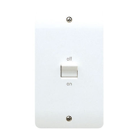 MK Electric K5205WHI Logic Plus 50A 2 Gang Vertical DPOn-Off Switch