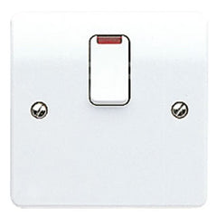 MK Electric K5423WHI Logic Plus 20A DP Switch With Neon,  & Flex Outlet In Base