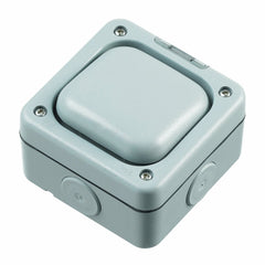 MK Masterseal Plus K56420GRY - IP66 1 Gang Switch Enclosure For Use With Any One Switch Module - Grey