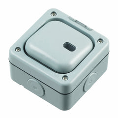 MK Masterseal Plus K56421GRY - IP66 1 Gang Switch Enclosure For Use With Any One Switch Module and Neon Module - Grey