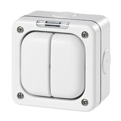 MK Masterseal Plus K56422WHI - IP66 2 Gang Switch Enclosure For Use With Any One Switch Module - White