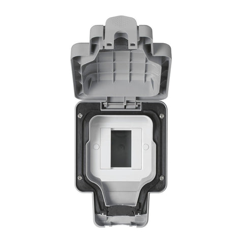 MK Masterseal Plus K56423GRY - IP66 1 Gang 2 Module Euro Format Data Telecom Enclosure - Grey