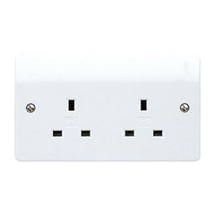 MK Electric K781WHI Logic Plus 13A 2 Gang Unswitched Socket