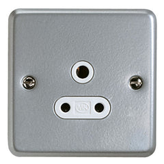K842ALM - 5A 1 Gang Round Pin Socket - Metallic
