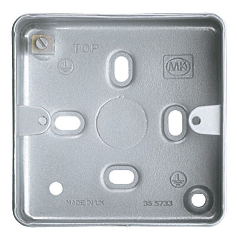 K8891ALM - 1 Gang Backbox With Knockouts - Metallic