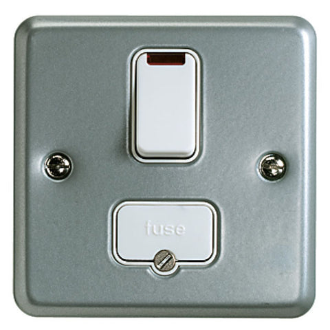 K962ALM - 13A Double Pole Switched Connection Unit with Neon - Metallic
