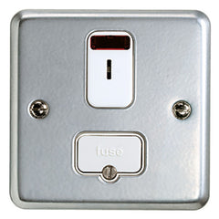 K963KOALM - 13A Double Pole Secret Key Operated Fused Connection Unit with Neon - Metallic
