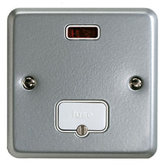 K983ALM - 13Amp Unswitched Connection Unit with Neon - Metallic