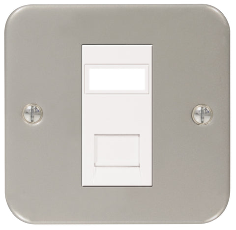 MC5RJ451 - 1 Gang Single RJ45 Data Outlet Socket - Metallic