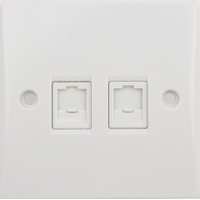 GU7072 Ultimate white moulded RJ45 twin data outlet