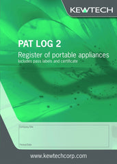 Kewtech - PATLOG2 PAT Testing log book - single site use (includes lables & certificate)