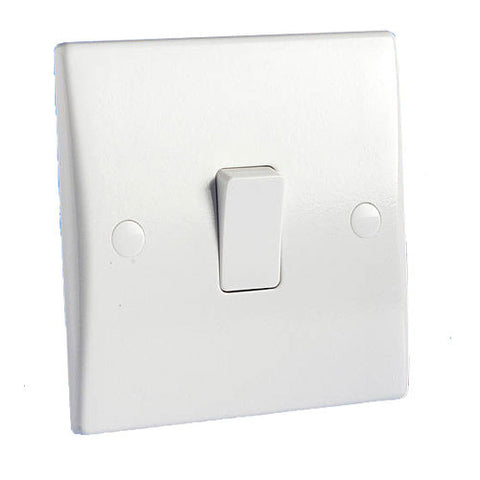GU1011 Ultimate white moulded 1 gang 1 way 16AX plate switch