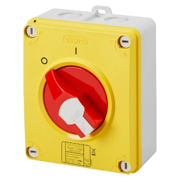 Gewiss GW70433P 16A  4 Pole Rotary Isolator Switch